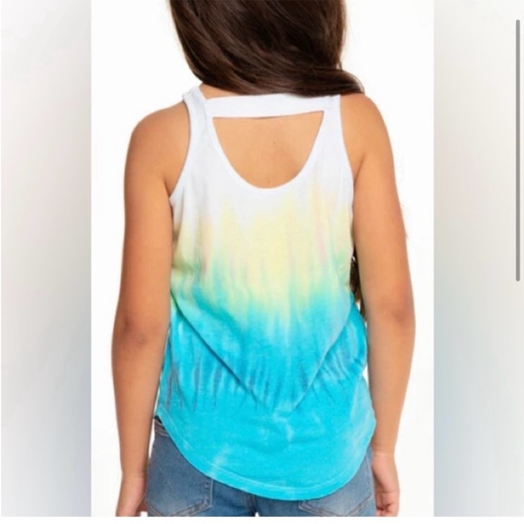 NWT, Chaser, Girls, tie-dye shirttail tank, back cut-out - Picture 2 of 9